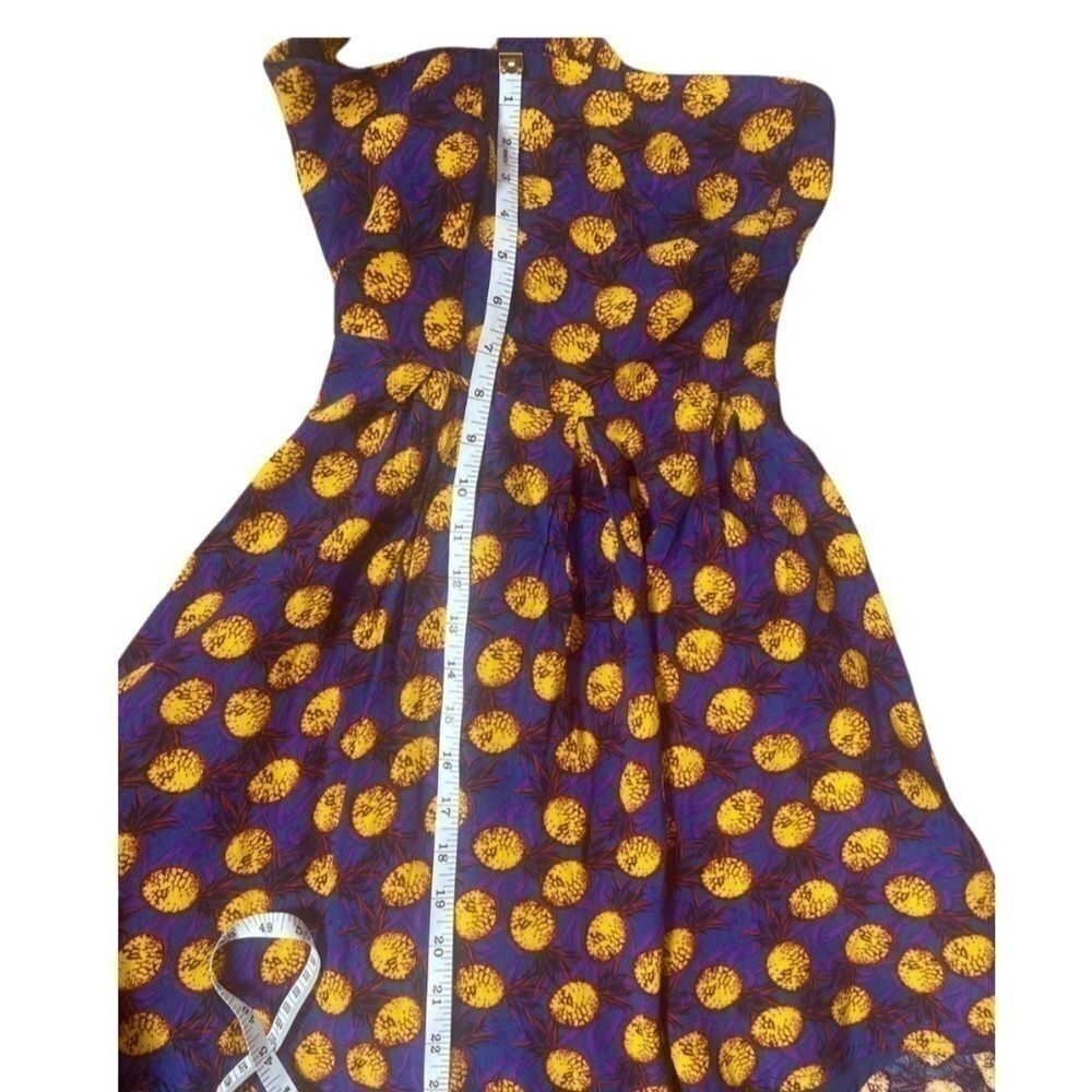 Women’s Floral Print Tie Back Sleeveless Dress, purple, yellow dress size S - Picture 5 of 7